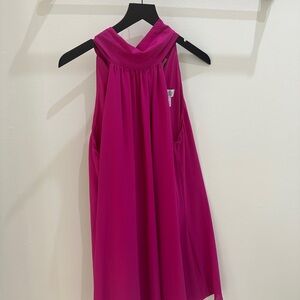 Belle by Badgley Mischka Elise Georgette Turtleneck Sleeveless Back TieWaistless